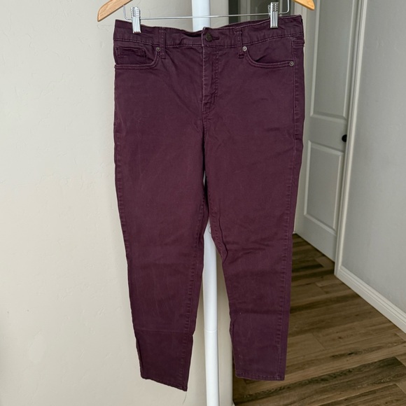 Jessica Simpson Womens Size 10 High Rise Skinny Ankle Burgundy Purple Denim Jean - Picture 1 of 4
